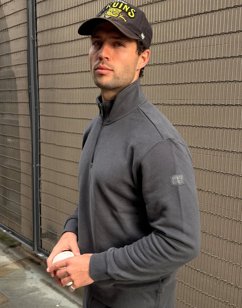 Gym + Coffee Daily Quarter Zip In Charcoal