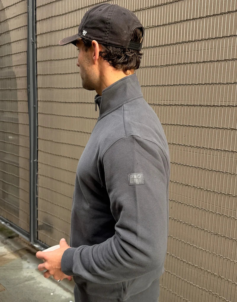 Gym + Coffee Daily Quarter Zip In Charcoal