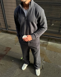 Gym + Coffee Daily Quarter Zip In Charcoal