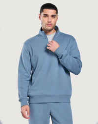 Gym + Coffee Daily Quarter Zip In Stormy Blue