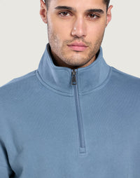 Gym + Coffee Daily Quarter Zip In Stormy Blue