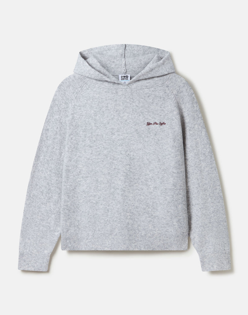 Gym + Coffee Hoodie In Light Heather Grey.