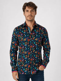 Claudio Lugli Lucky Dice Print In Navy