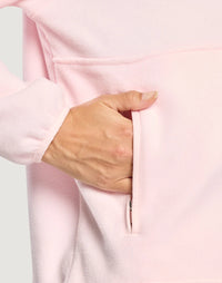 Gym + Coffee Polar Half Zip Fleece In Ballet Pink