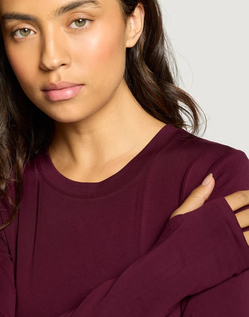 Gym + Coffee Day Kind Long Sleeve in Cherry Crush