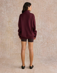 Gym + Coffee Knit Half Zip in Fig