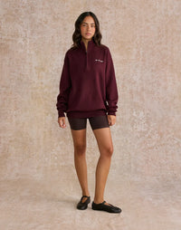 Gym + Coffee Knit Half Zip in Fig