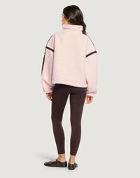 Gym + Coffee Industry Fleece Half Zip In Ballet Pink