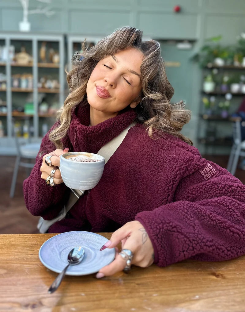 Gym + Coffee Industry Fleece High Collar Cherry Crush