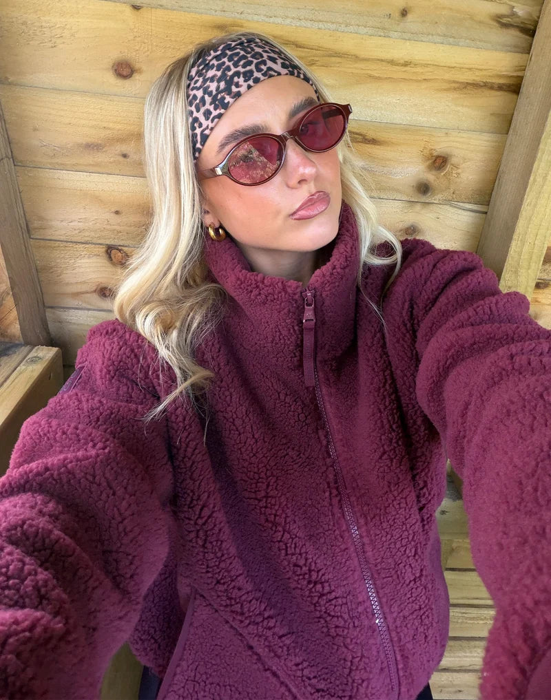 Gym + Coffee Industry Fleece High Collar Cherry Crush