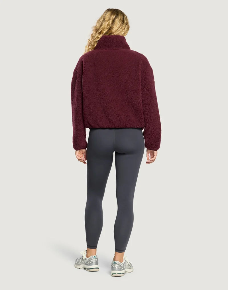 Gym + Coffee Industry Fleece High Collar Cherry Crush