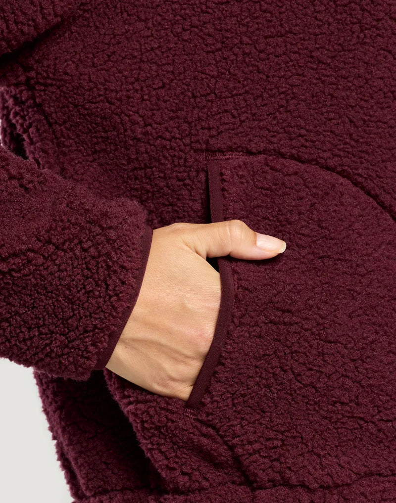 Gym + Coffee Industry Fleece High Collar Cherry Crush