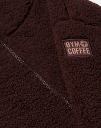 Gym + Coffee Industry Fleece High Collar In Mocha Bean.