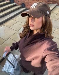 Gym + Coffee Snap Collar Sierra Sweatshirt In Mocha Bean