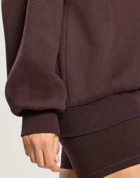 Gym + Coffee Snap Collar Sierra Sweatshirt In Mocha Bean