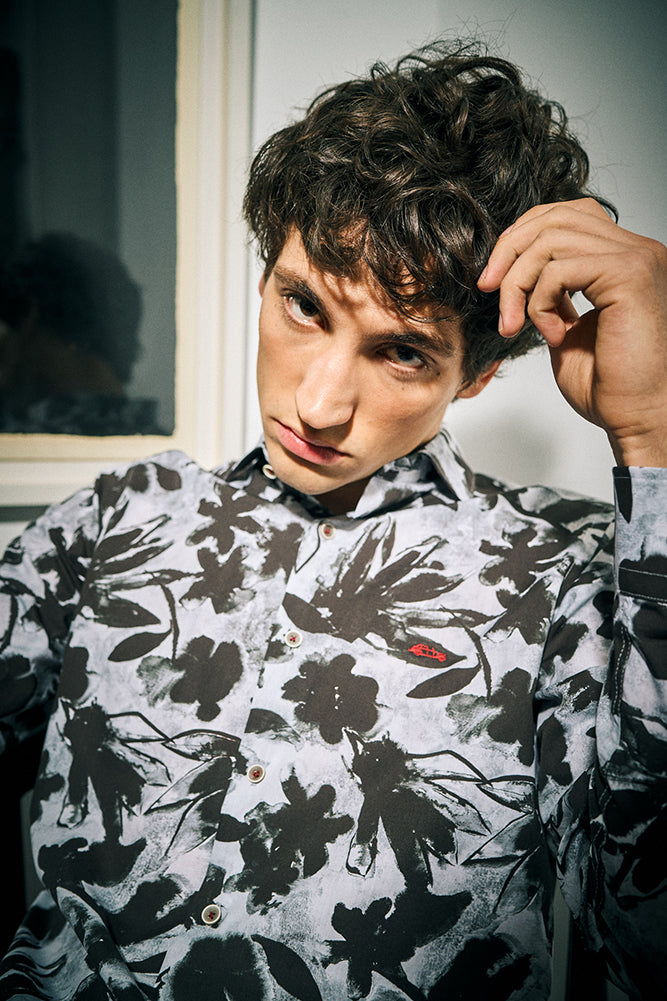 Dario Beltran Tecen Floral Shirt In Black