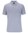 Guide London Herringbone Button Polo In White/Navy