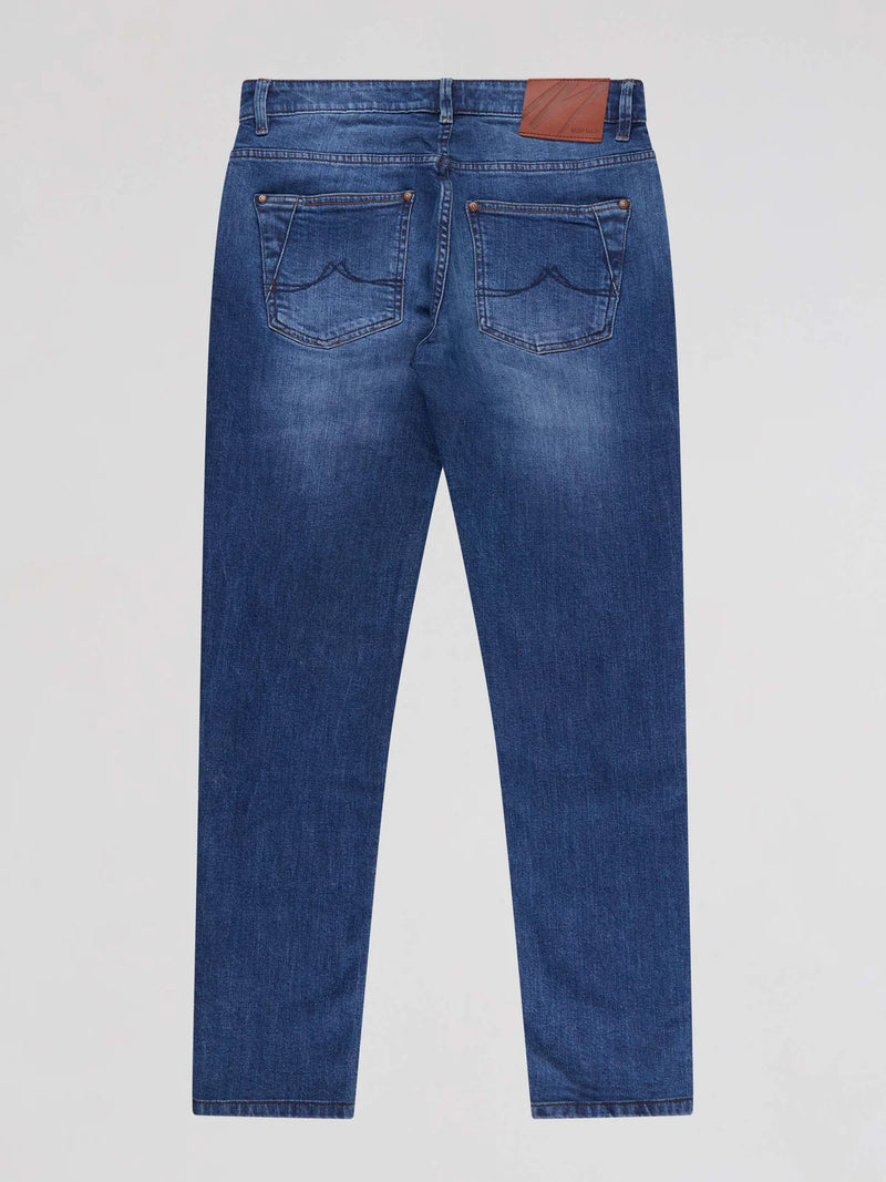Mish Mash Slim Fit Lanzo Jeans In Mid Denim