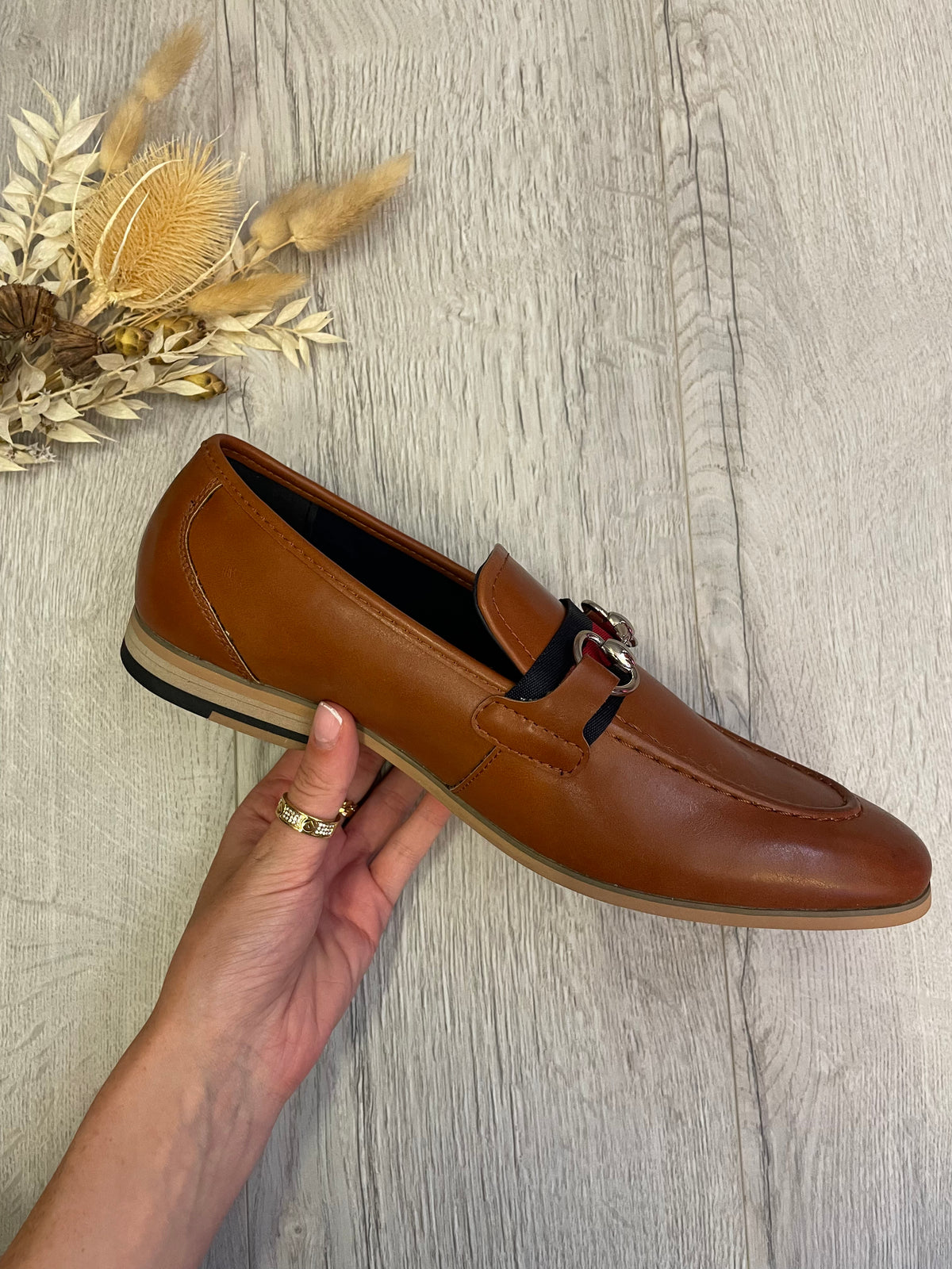 Cavani Buckle Loafer In Tan