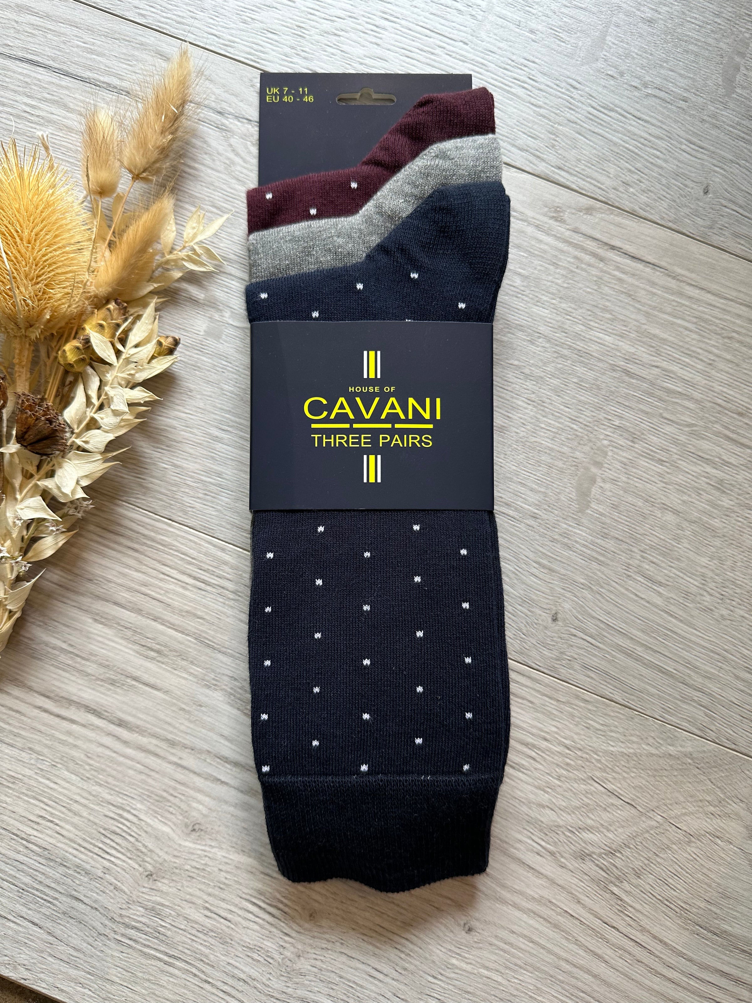 Cavani Socks In Navy/Grey/Burg Mix