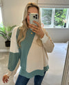 Elle Abstract Jumper In Teal