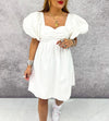 Dahlia Puff Sleeve Dress in White