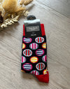 Van Buck Deck Chair Print Socks In Navy/Red