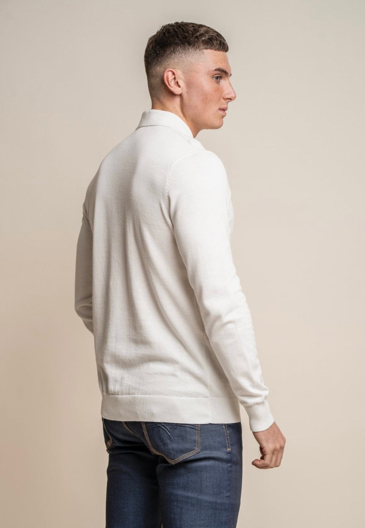 Cavani Diablo Long Sleeve Polo Shirt In White