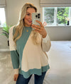 Elle Abstract Jumper In Teal