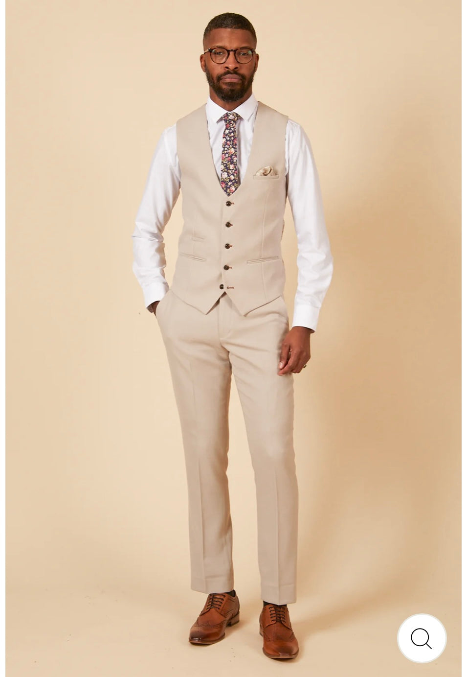 Marc Darcy HM5 Waistcoat In Stone