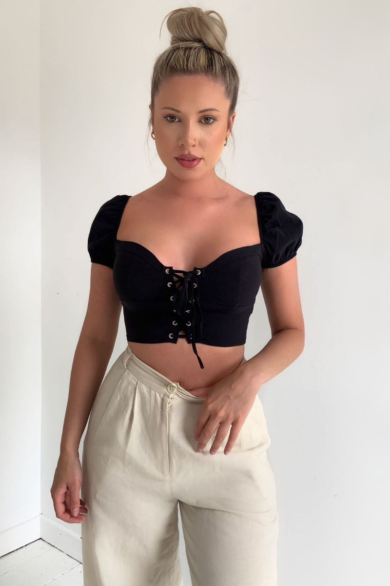 Bella Corset Top In Black