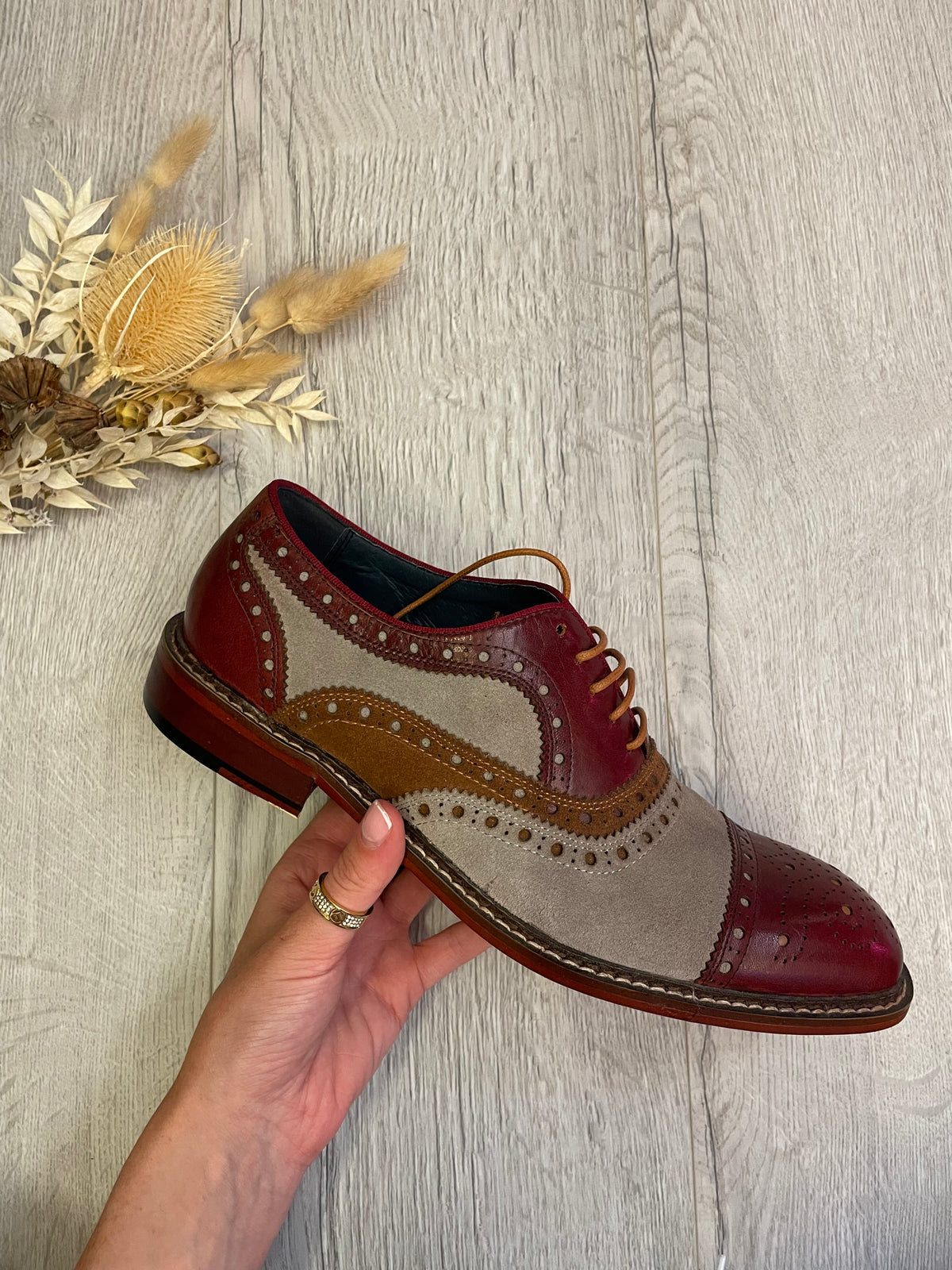 Justin Rees Smith Brogue In Wine