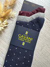 Cavani Socks In Navy/Grey/Burg Mix