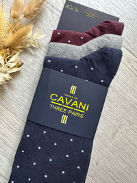 Cavani Socks In Navy/Grey/Burg Mix