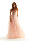 Mori Lee Flounced Sparkle Tulle Prom Dress In Blush