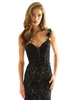 Mori Lee Beaded Allover Lace Prom Dress In Black/Nude
