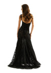 Mori Lee Beaded Allover Lace Prom Dress In Black/Nude