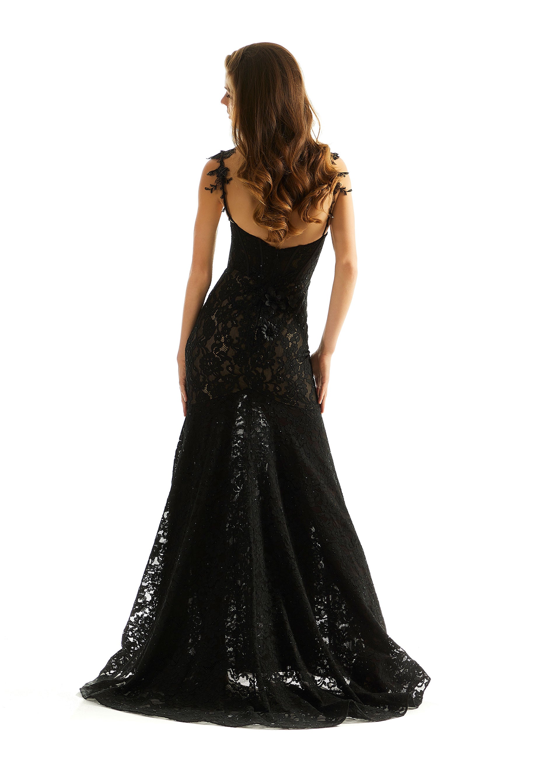 black lace prom dress uk Mori Lee Beaded Allover Lace Prom Dress In Black/Nude – elanclitheroe