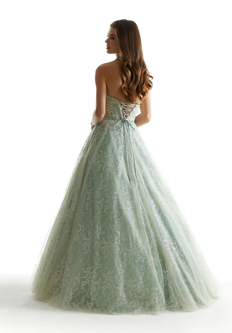 mori lee green prom dress MGNY By Mori Lee 72835