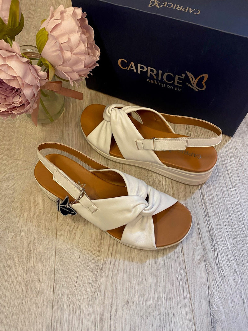 Caprice Flatform Sandals in White