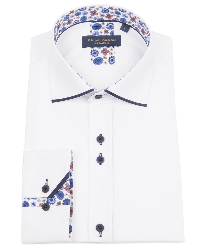 Guide London Shirt in White/Navy