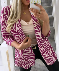 Darcie Zebra Blazer in Purple