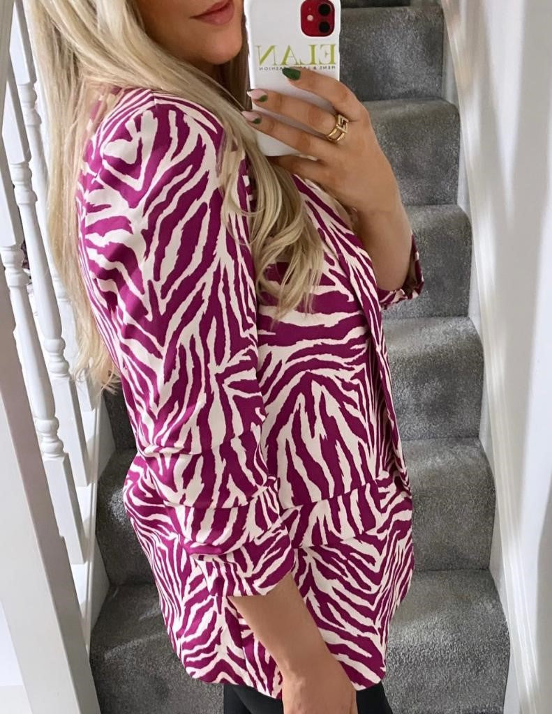 Darcie Zebra Blazer in Purple