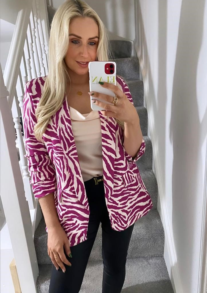 Darcie Zebra Blazer in Purple